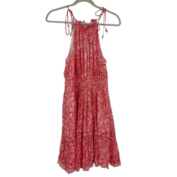 Anthropologie Size Small Somerset Halter Mini Dress Pink Floral Pockets - Picture 1 of 15
